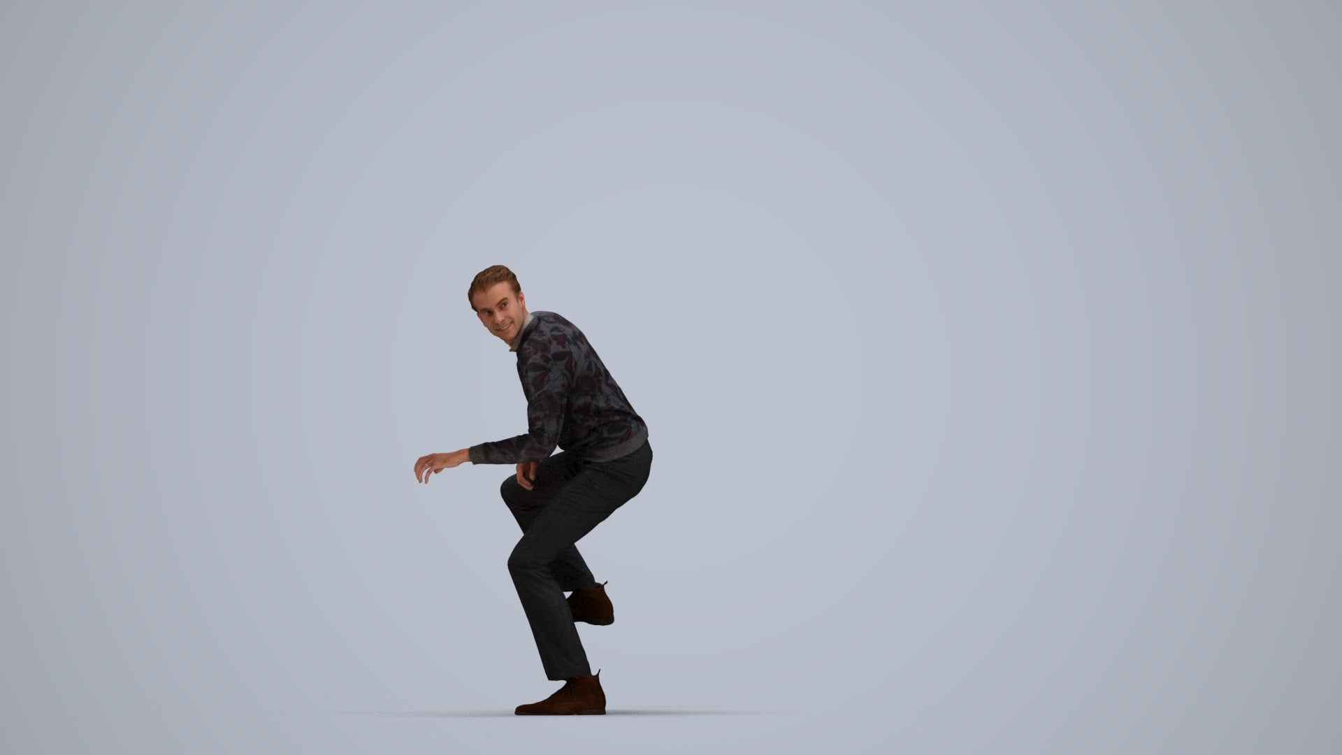 3D scanned man driving casual, photorealistic archviz people for Enscape and SketchUp, top-down view render