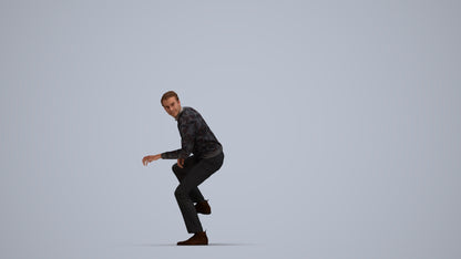 3D scanned man driving casual, photorealistic archviz people for Enscape and SketchUp, top-down view render
