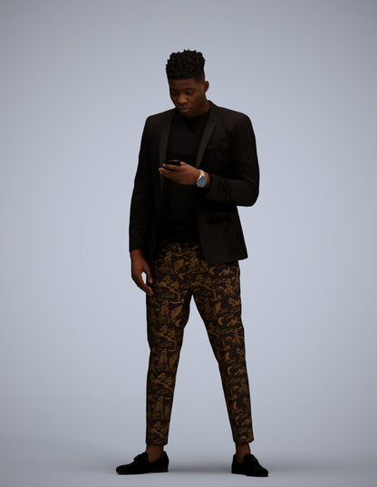 3D people model man casual standing, scanned human for 3ds Max rendering