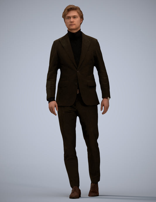 3D people model man business, scanned human for 3ds Max rendering