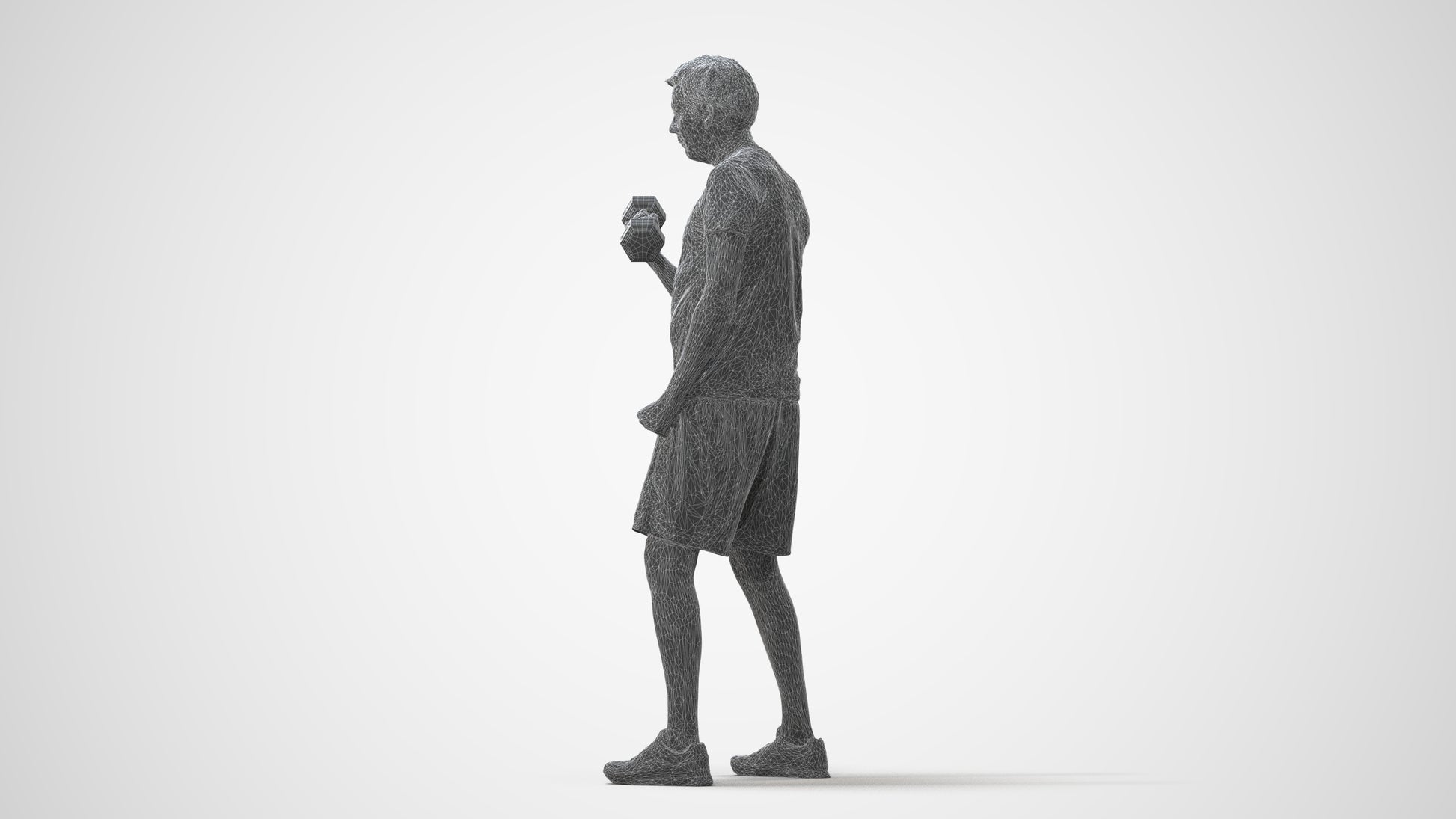 photogrammetry 3D man sport, realistic human model archviz FBX, square thumbnail