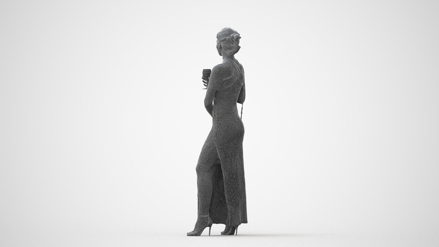 photogrammetry 3D woman formal formalaffairs, realistic human model archviz FBX, square thumbnail