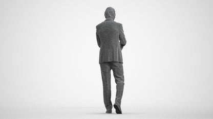 photogrammetry 3D man business, realistic human model archviz FBX, wireframe front view