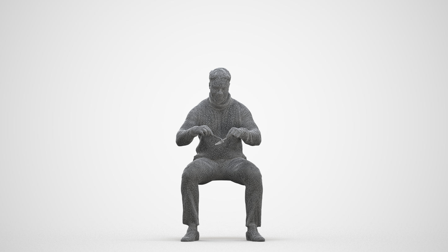 3D people model man casual business, scanned human for 3ds Max rendering, three-quarter front view render