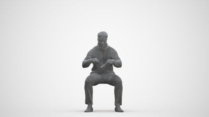 3D people model man casual business, scanned human for 3ds Max rendering, three-quarter front view render