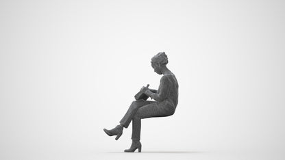 scanned 3D woman casual kids, photogrammetry people for Enscape and V-Ray, square thumbnail