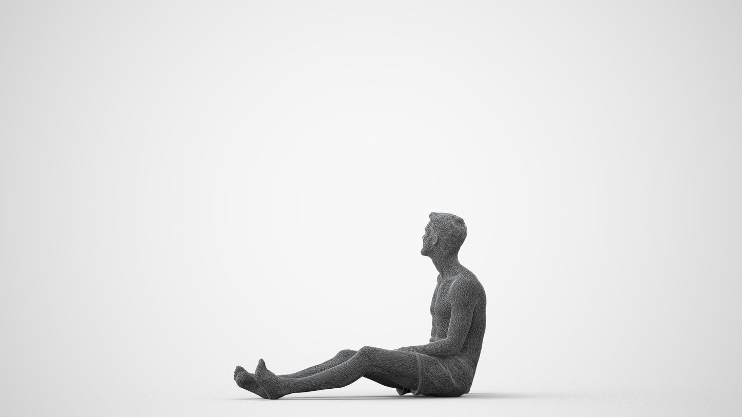 3D people model man pool, scanned human for 3ds Max rendering, square thumbnail