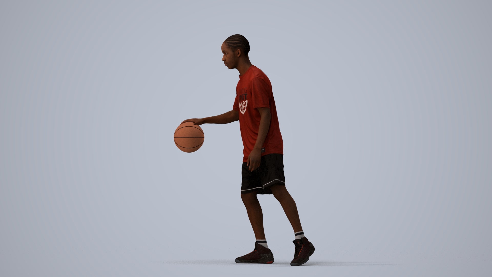 realistic 3D people boy sport kids, render-ready for V-Ray and Corona, FBX OBJ, three-quarter view render