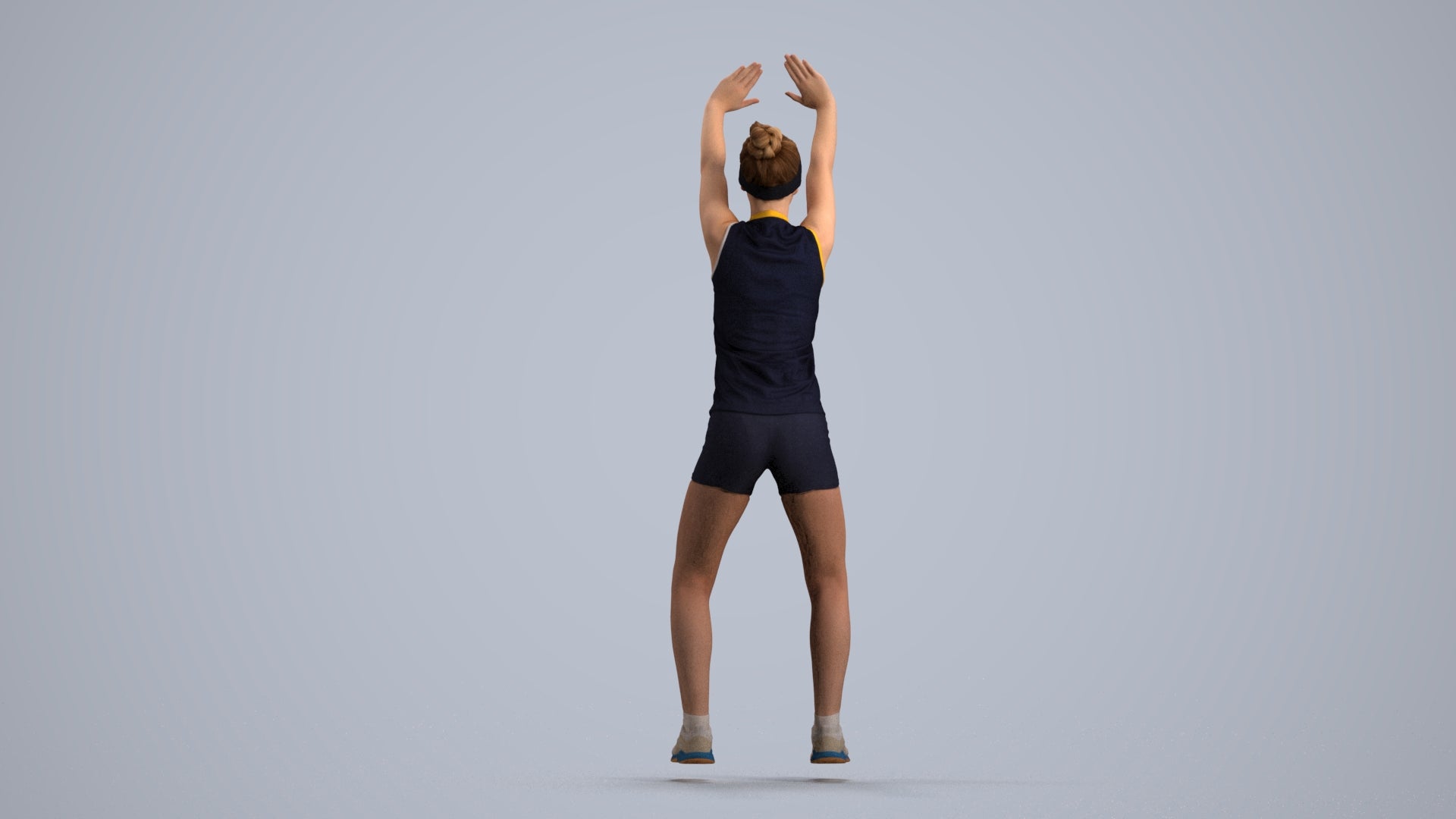 scanned 3D girl sport, photogrammetry people for Enscape and V-Ray, front view render