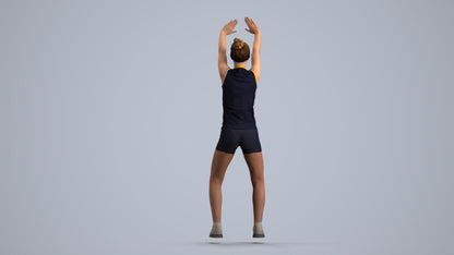 scanned 3D girl sport, photogrammetry people for Enscape and V-Ray, front view render