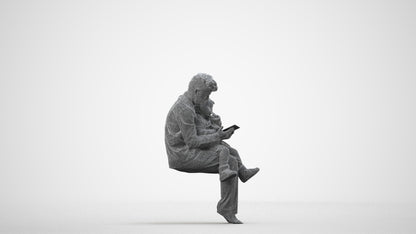 realistic 3D boy casual kids, scanned archviz people for Blender and 3ds Max, wireframe side view
