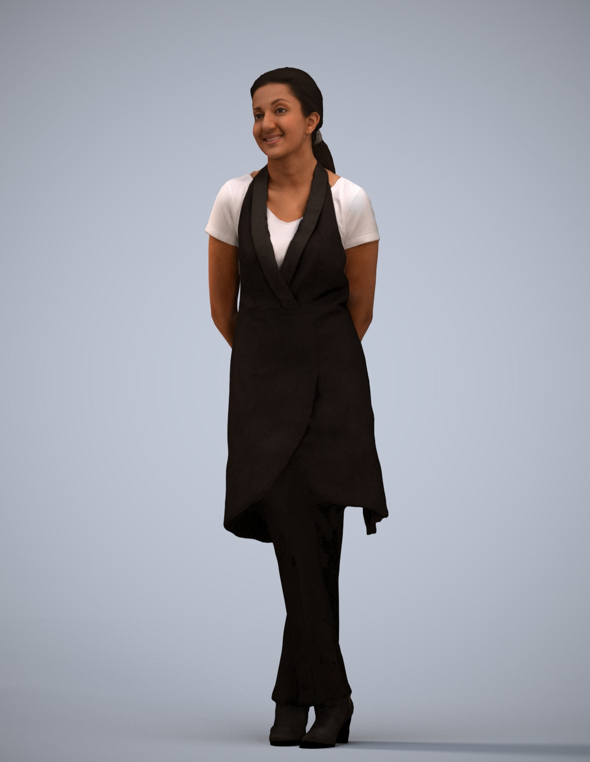 scanned 3D woman hospitality, photogrammetry people for Enscape and V-Ray