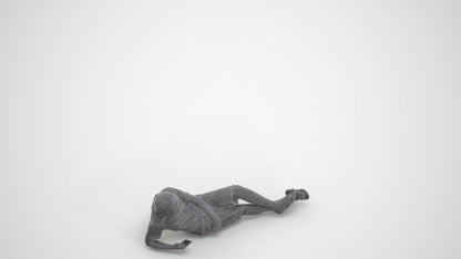 3D human model boy casual kids, photogrammetry scanned person for archviz, wireframe three-quarter view