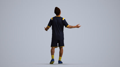 realistic 3D human man sport, archviz people FBX OBJ for Blender, front view render