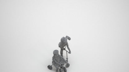 photogrammetry 3D boy casual kids, realistic human model archviz FBX, wireframe three-quarter view