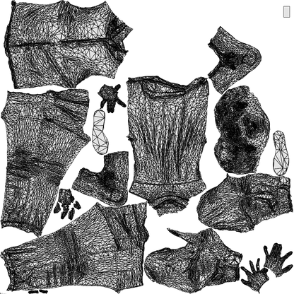 3D people model man casual standing, scanned human for 3ds Max rendering, wireframe top-down view