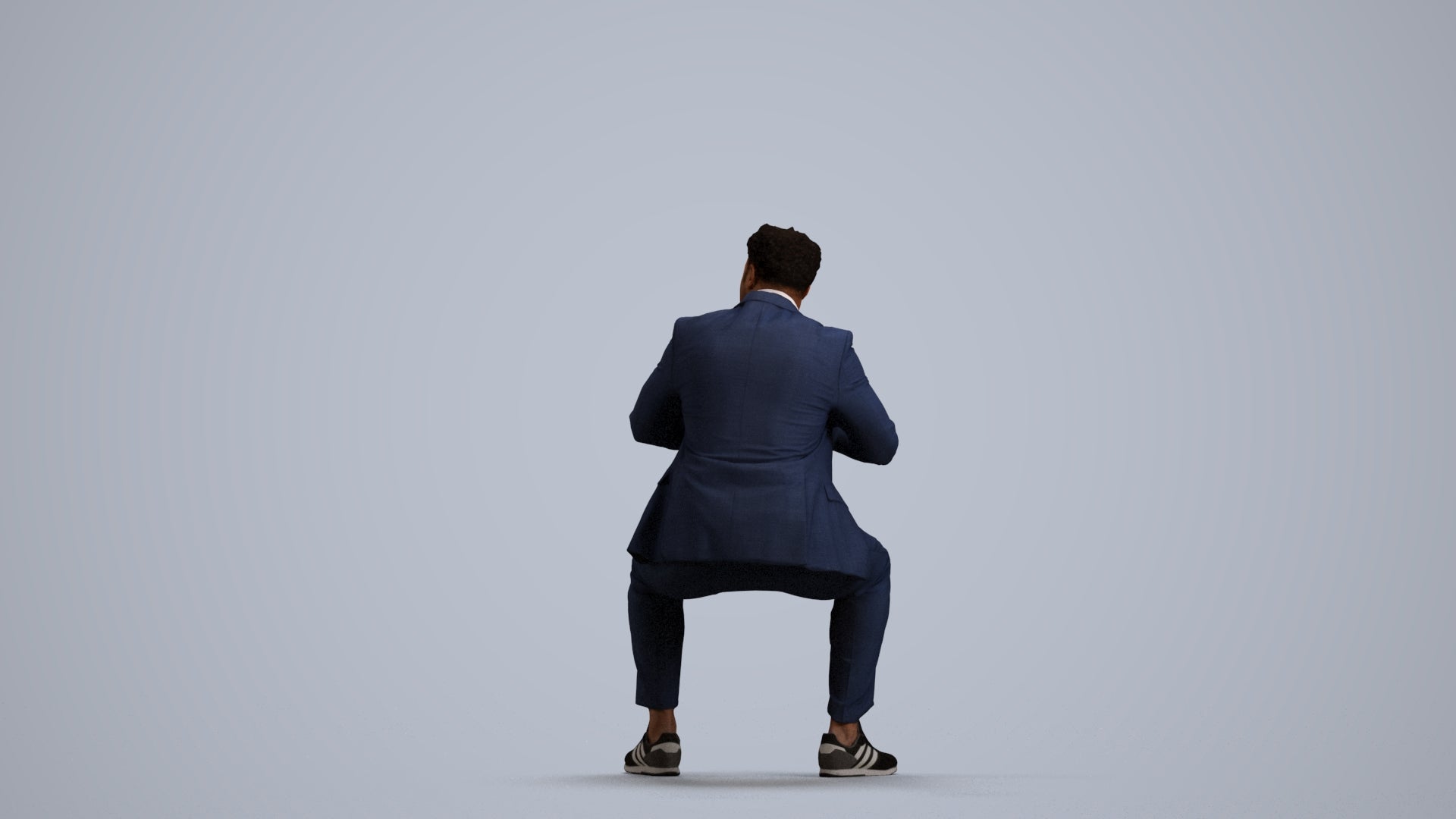 3D people model man business, scanned human for 3ds Max rendering, front view render
