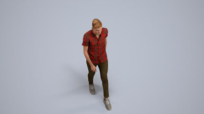 realistic 3D man casual walking, scanned archviz people for Blender and 3ds Max, back view render