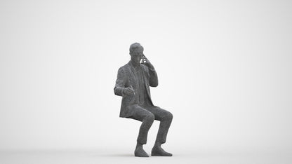 3D scanned man business formal, photorealistic archviz people for Enscape and SketchUp, three-quarter front view render
