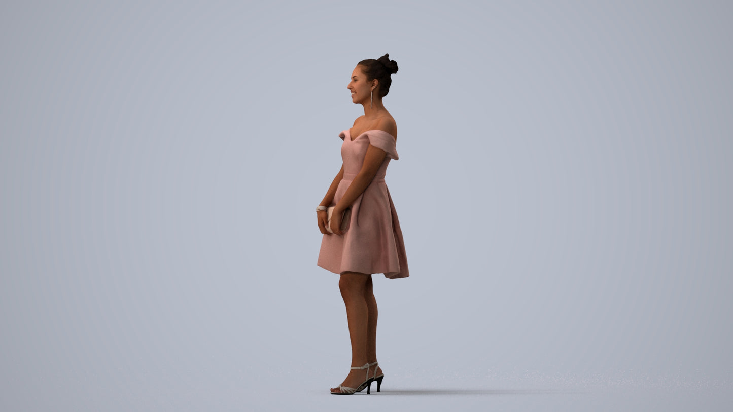 realistic 3D people woman formal formalaffairs, render-ready for V-Ray and Corona, FBX OBJ, three-quarter view render