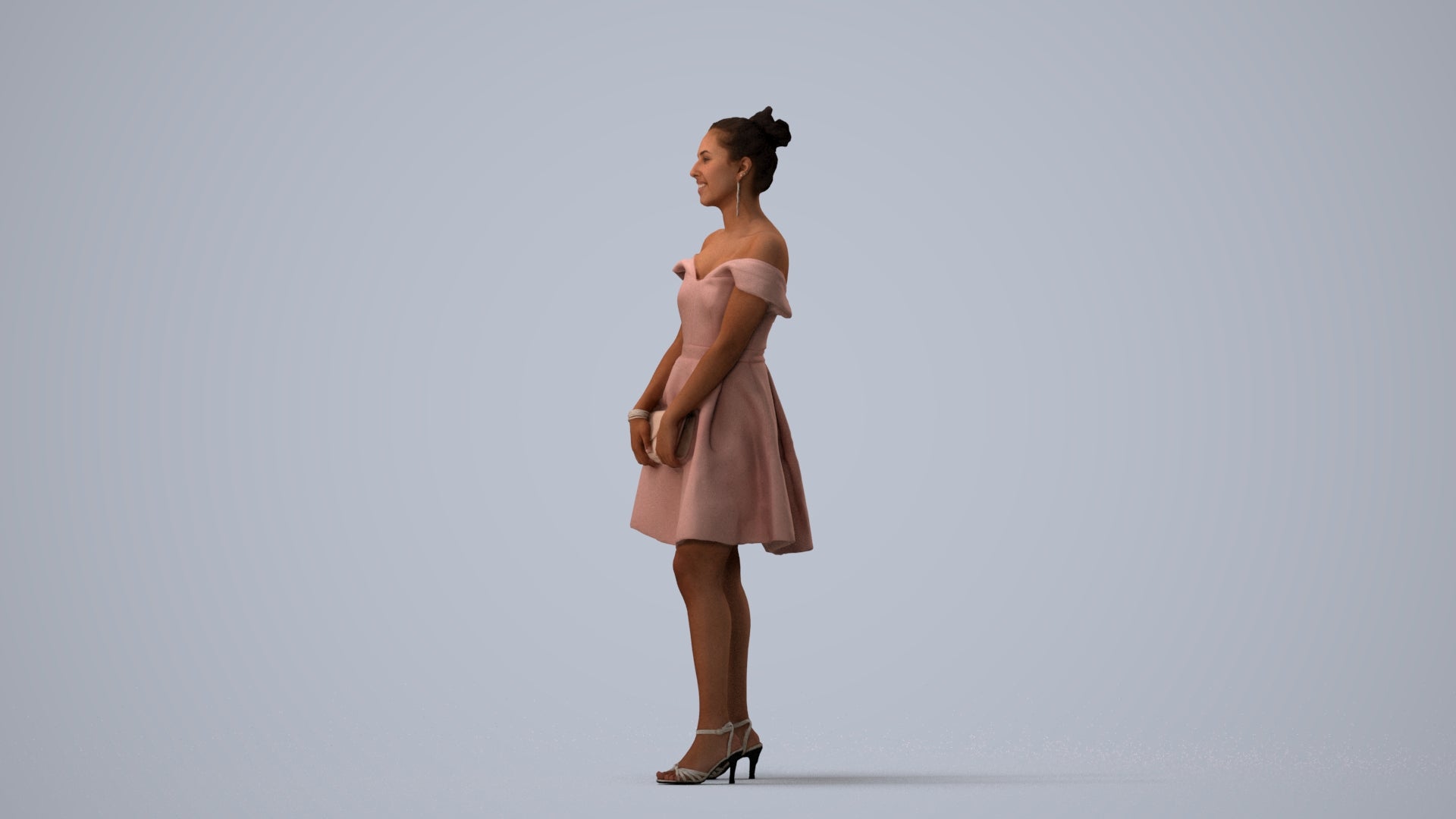 realistic 3D people woman formal formalaffairs, render-ready for V-Ray and Corona, FBX OBJ, three-quarter view render