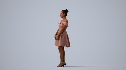 realistic 3D people woman formal formalaffairs, render-ready for V-Ray and Corona, FBX OBJ, three-quarter view render