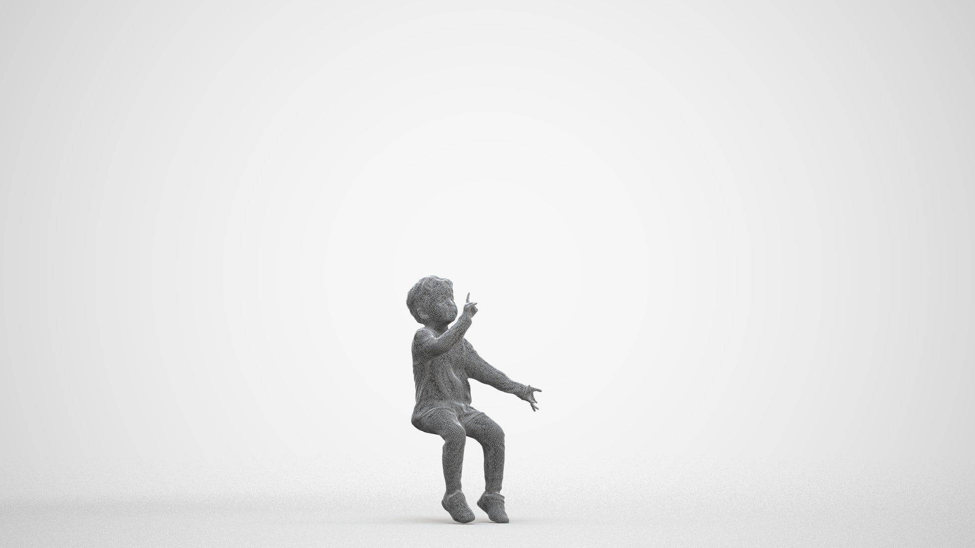 scanned 3D boy casual kids, photogrammetry people for Enscape and V-Ray, three-quarter front view render