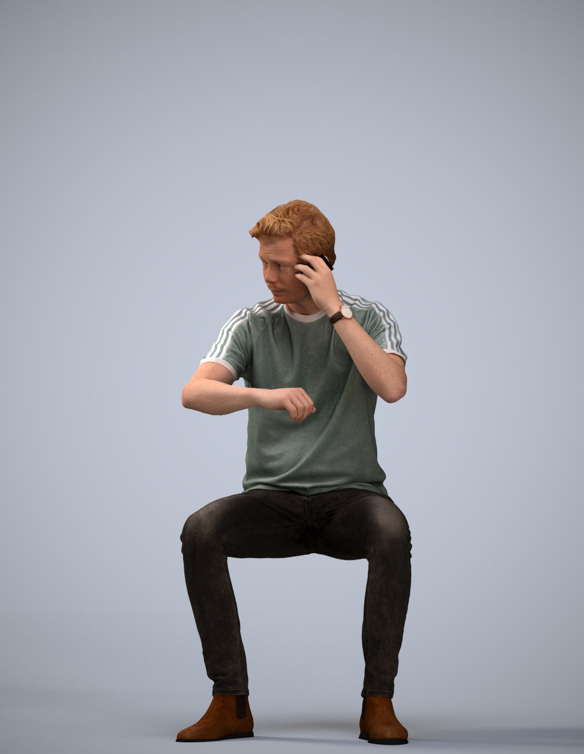 3D people model man casual couple, scanned human for 3ds Max rendering