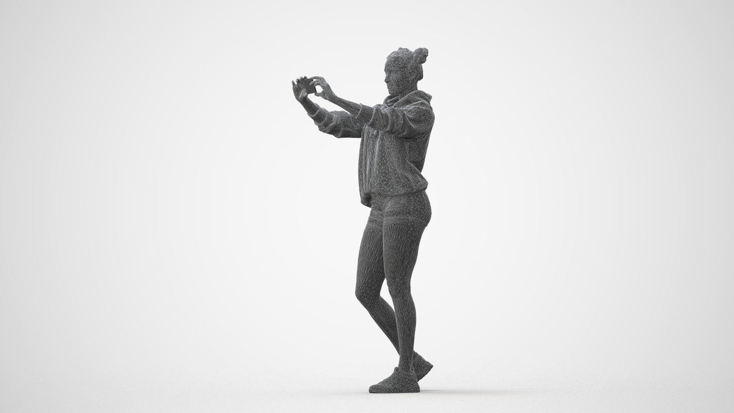 3D people model woman casual standing, scanned human for 3ds Max rendering, square thumbnail