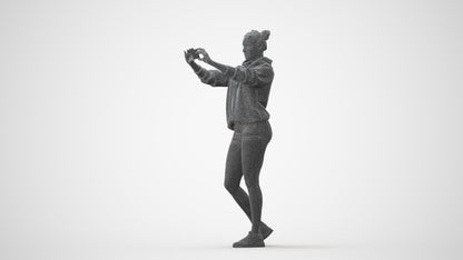 3D people model woman casual standing, scanned human for 3ds Max rendering, square thumbnail