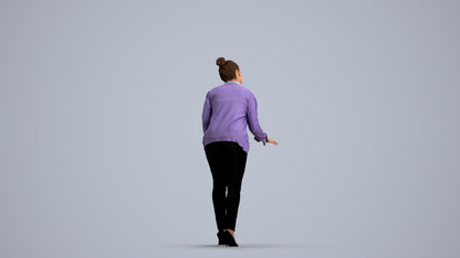 3D people model woman business standing, scanned human for 3ds Max rendering, front view render
