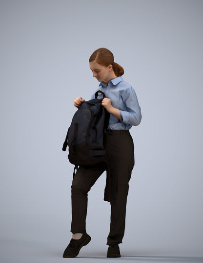 realistic 3D human girl kids, archviz people FBX OBJ for Blender