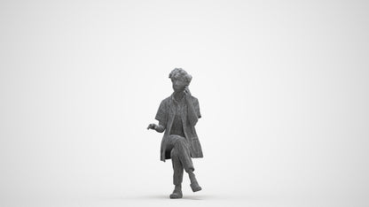 scanned 3D woman standing, photogrammetry people for Enscape and V-Ray, three-quarter front view render