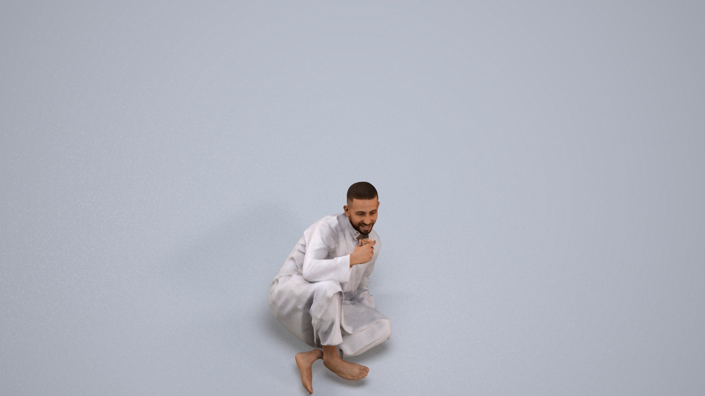 realistic 3D people man sitting, render-ready for V-Ray and Corona, FBX OBJ, back view render