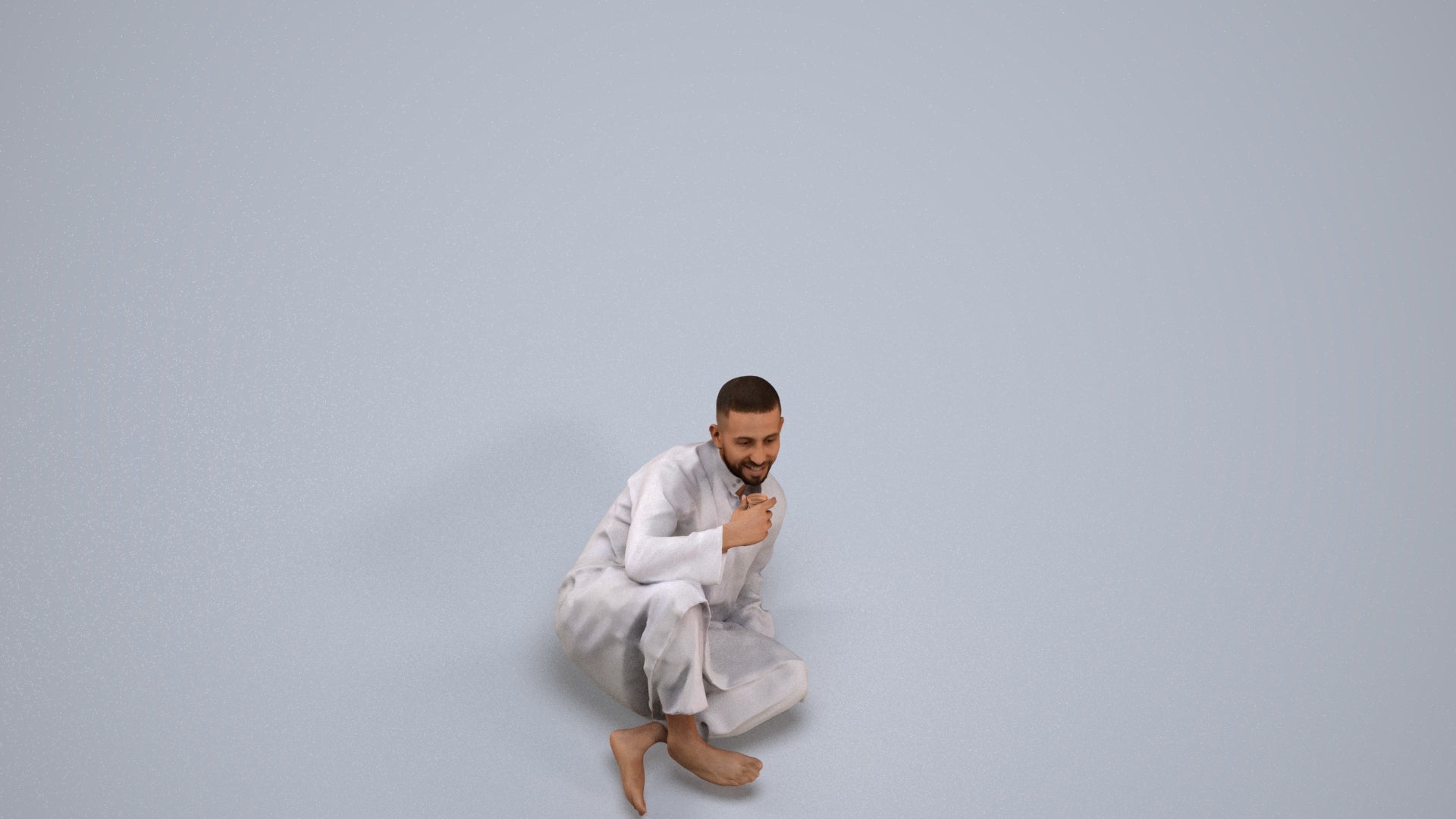 realistic 3D people man sitting, render-ready for V-Ray and Corona, FBX OBJ, back view render