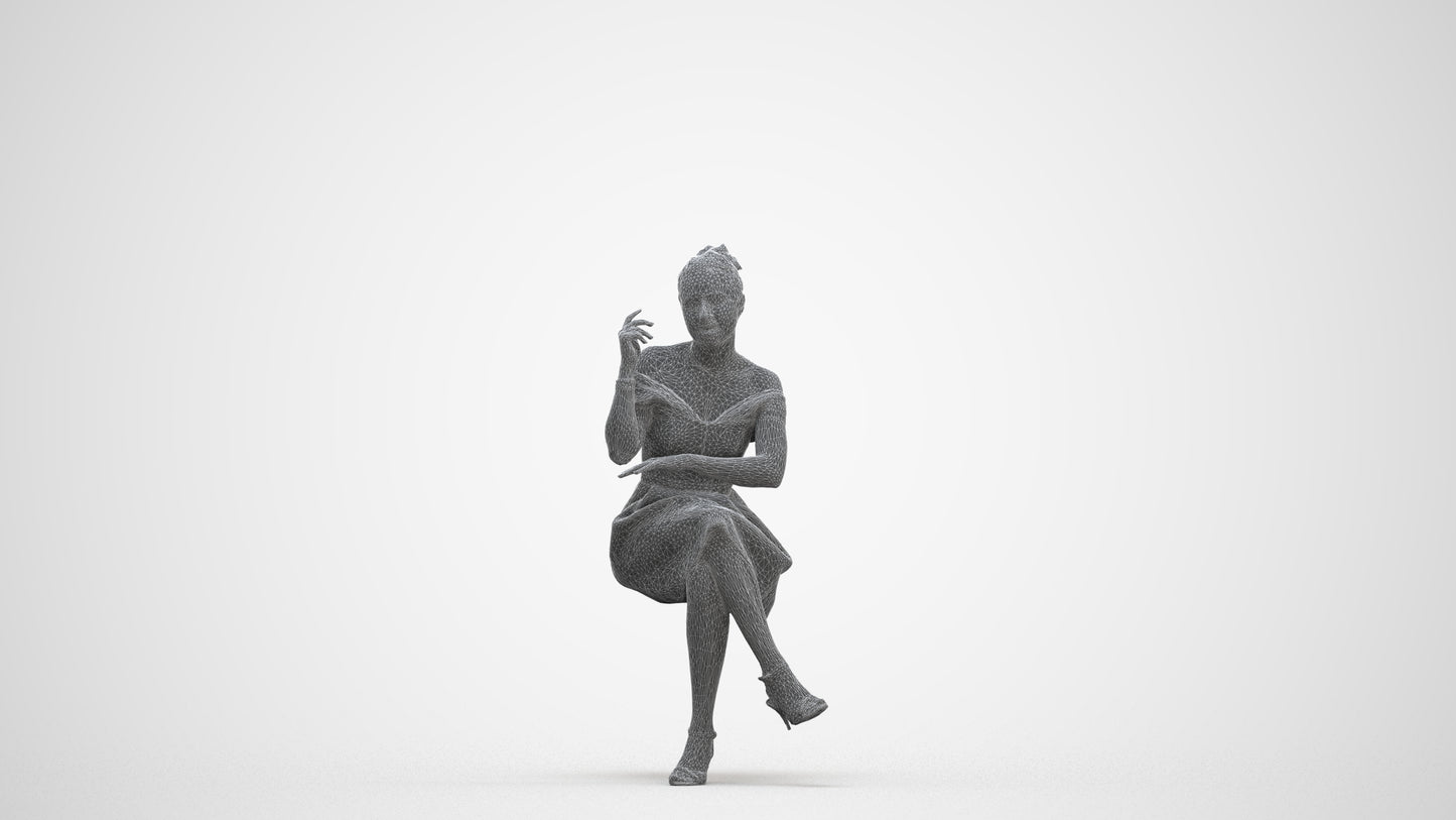 3D people model woman formal formalaffairs, scanned human for 3ds Max rendering, three-quarter front view render