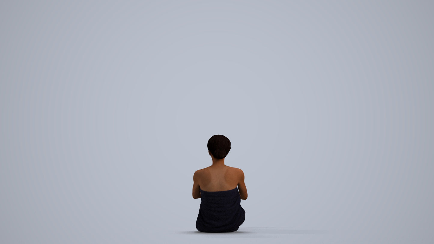 3D scanned woman sport, photorealistic archviz people for Enscape and SketchUp, front view render