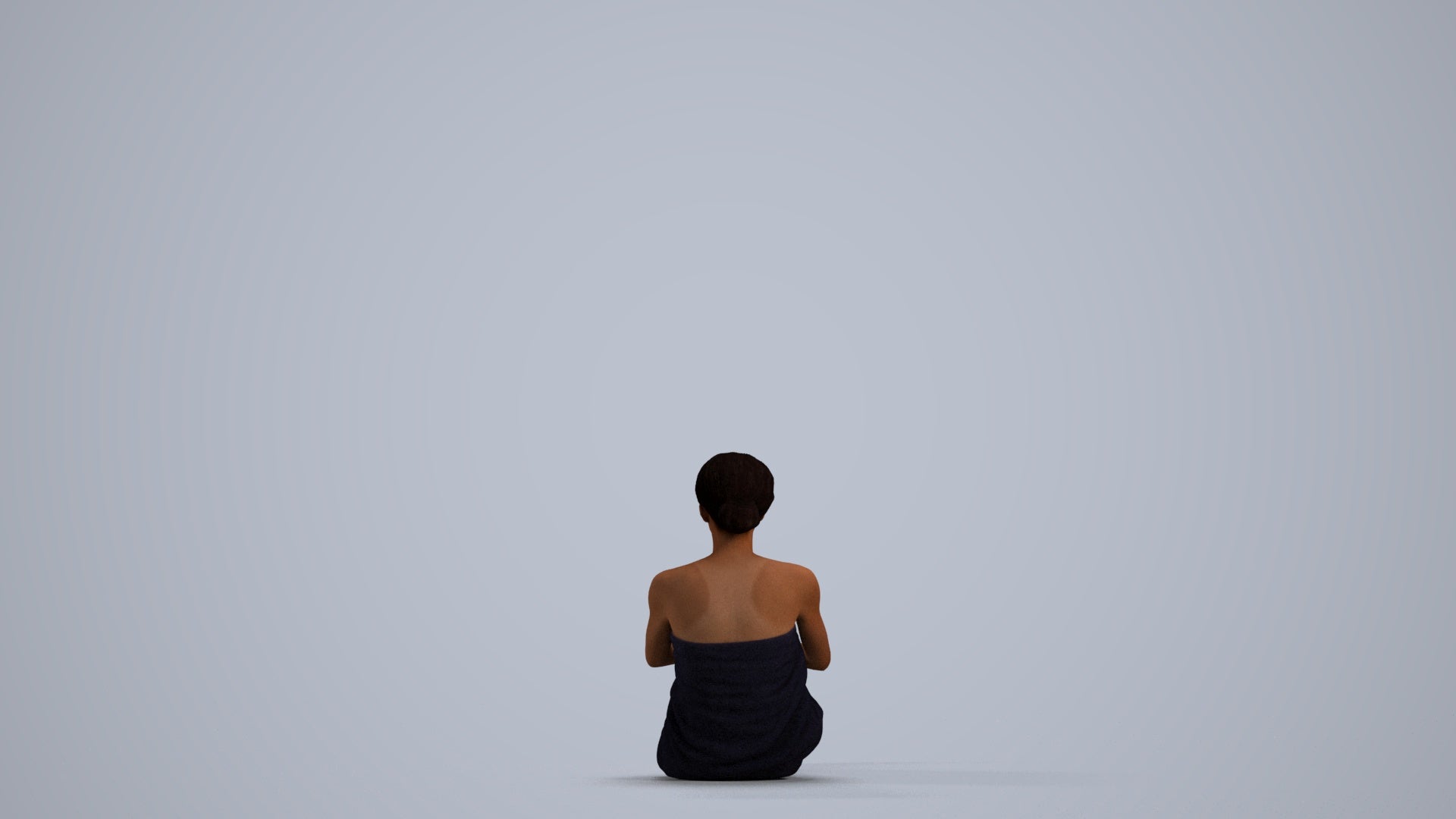 3D scanned woman sport, photorealistic archviz people for Enscape and SketchUp, front view render