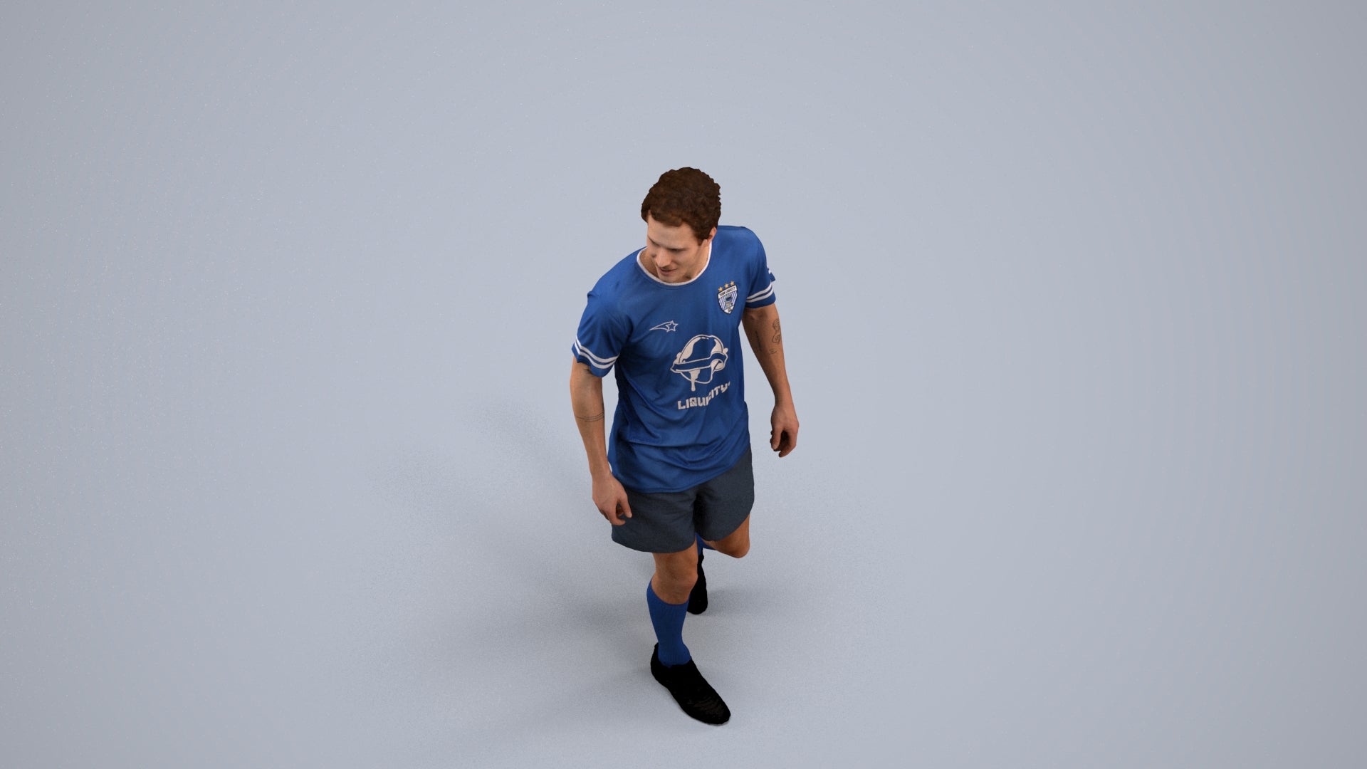 3D scanned man sport, photorealistic archviz people for Enscape and SketchUp, back view render