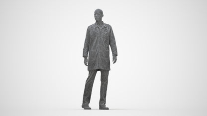 realistic 3D man medical, scanned archviz people for Blender and 3ds Max, wireframe back view