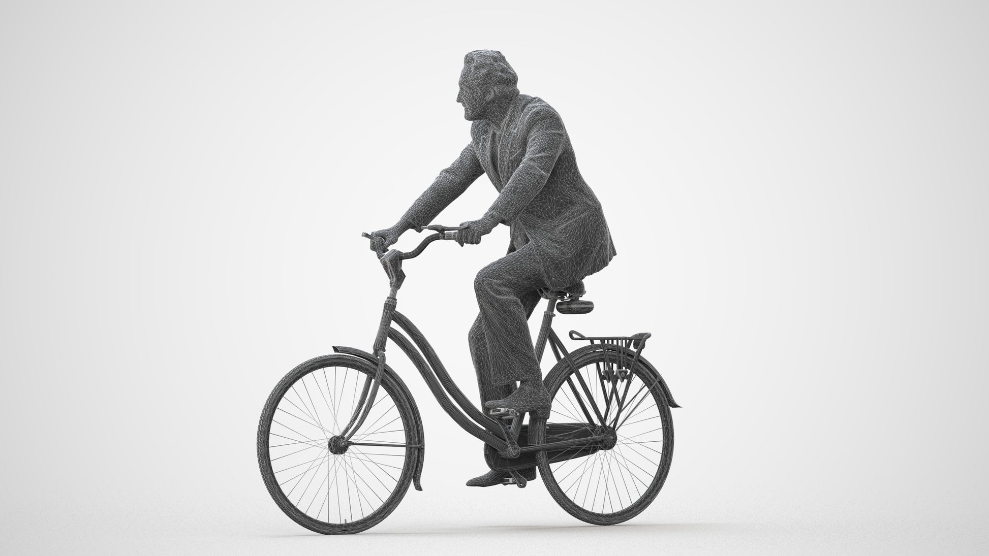 realistic 3D people man business cycling, render-ready for V-Ray and Corona, FBX OBJ, square thumbnail