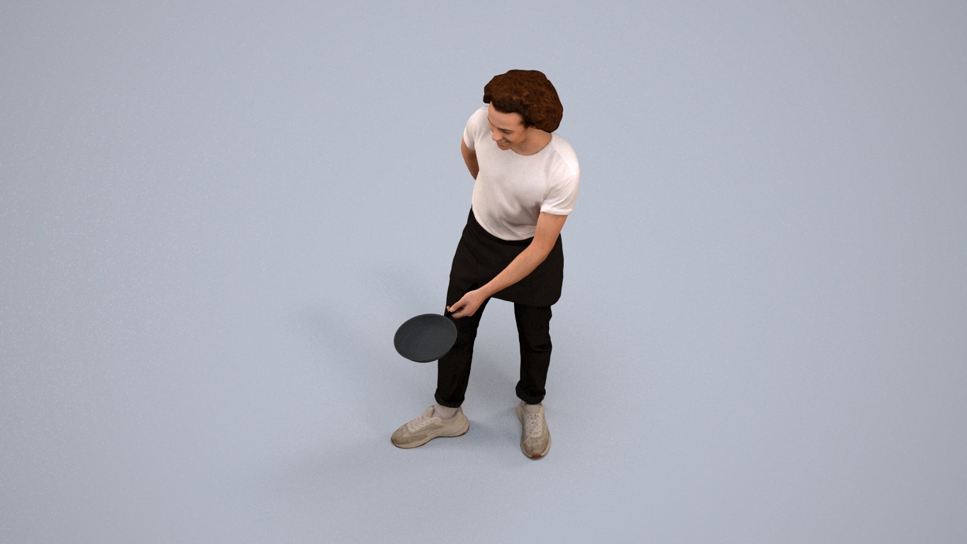 3D scanned man standing, photorealistic archviz people for Enscape and SketchUp, back view render