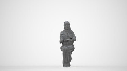 photogrammetry 3D woman sitting, realistic human model archviz FBX, wireframe back view