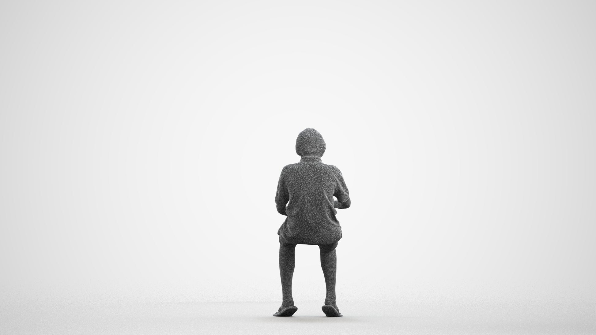 photogrammetry 3D boy kids, realistic human model archviz FBX, wireframe front view