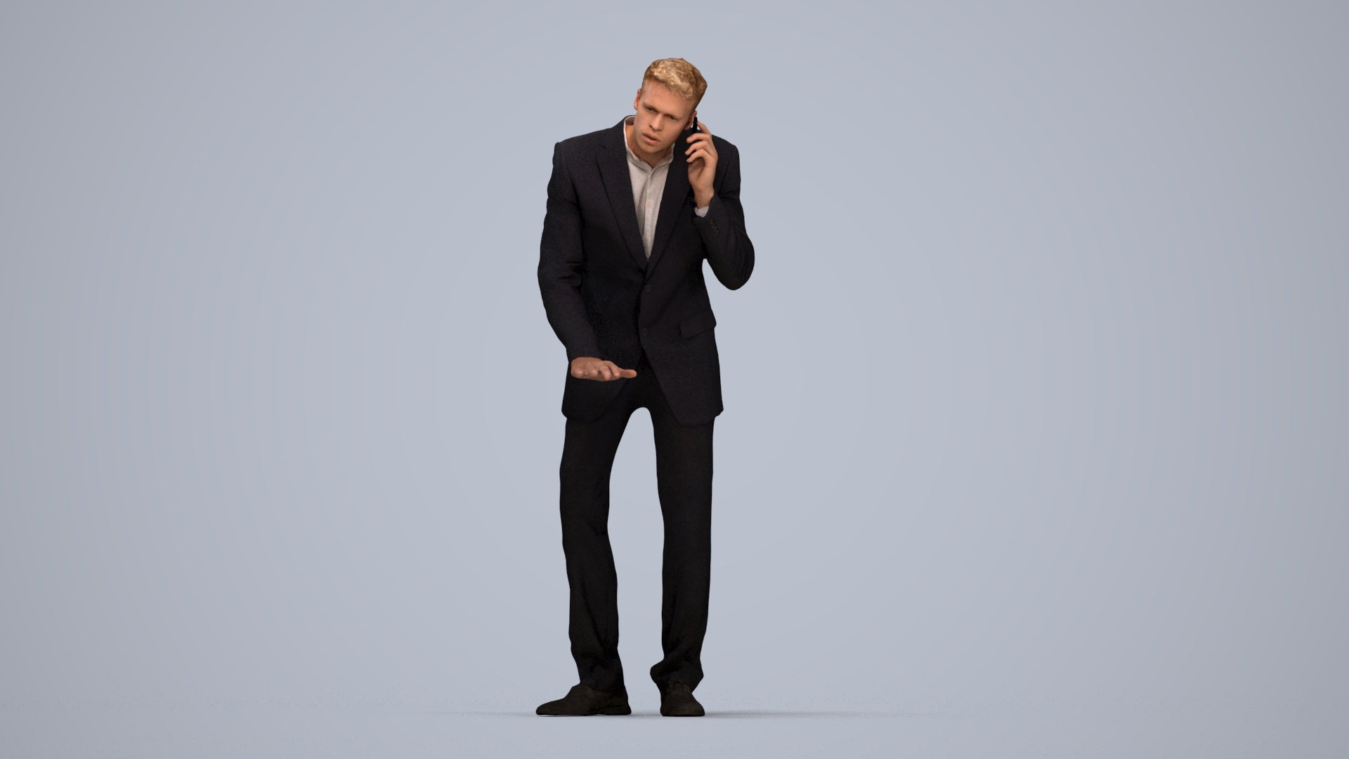3D scanned man business, photorealistic archviz people for Enscape and SketchUp, top-down view render