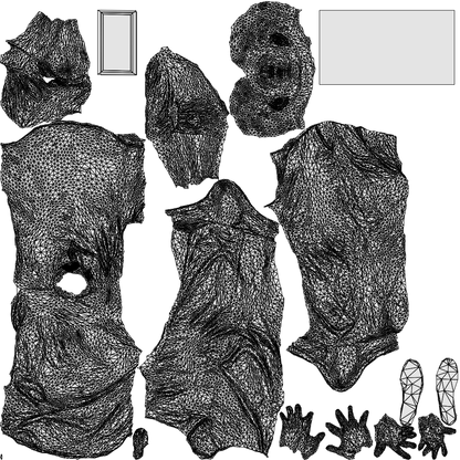 scanned 3D man casual standing, photogrammetry people for Enscape and V-Ray, wireframe top-down view