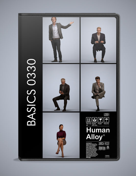 realistic 3D humans business pack, 5 archviz people FBX OBJ for Blender