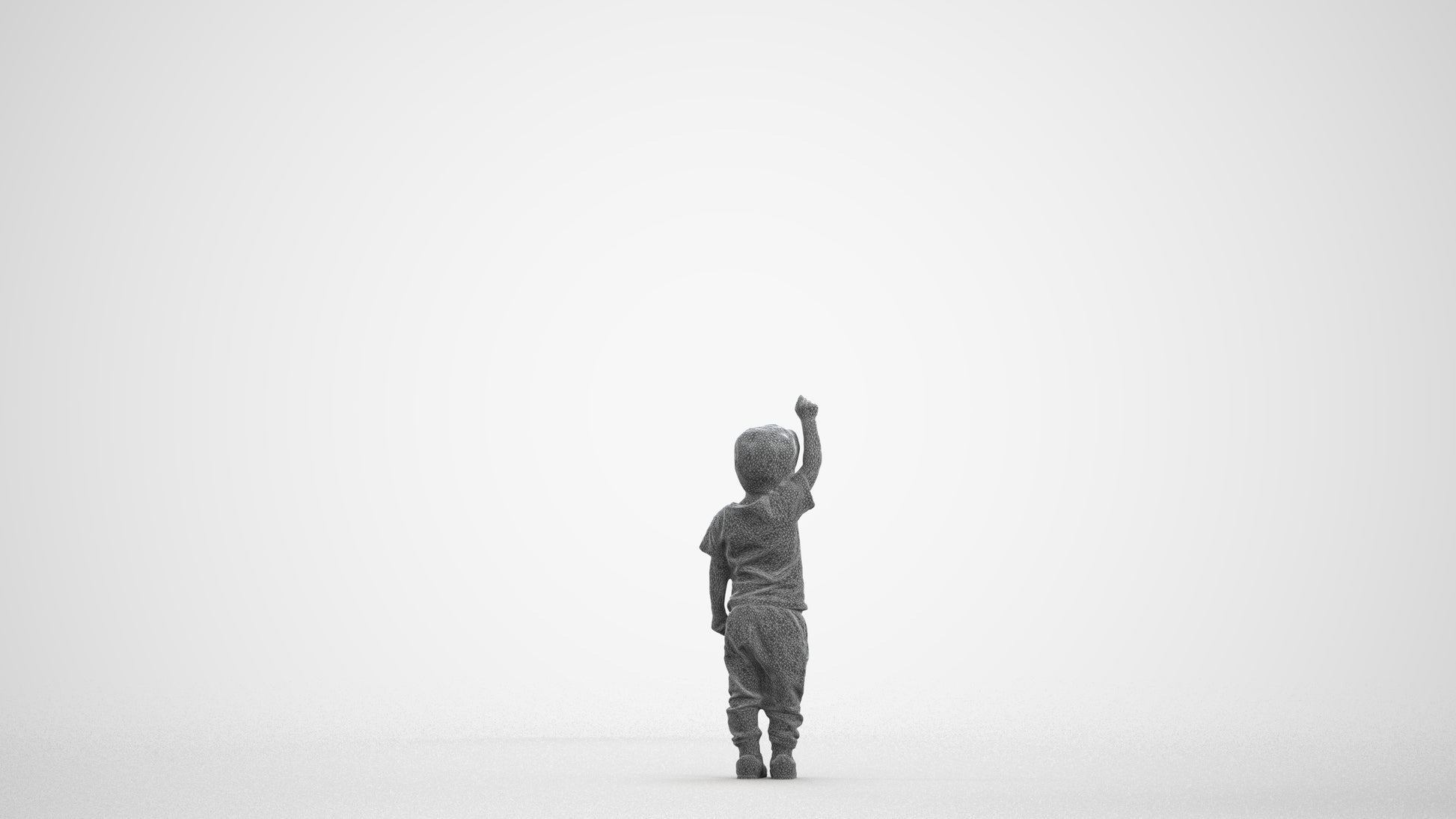 realistic 3D people boy casual kids, render-ready for V-Ray and Corona, FBX OBJ, wireframe front view