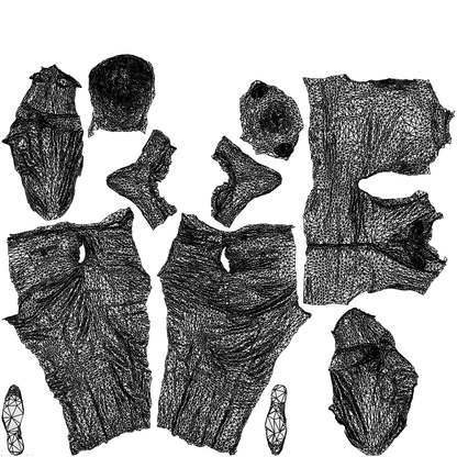 3D scanned man standing business, photorealistic archviz people for Enscape and SketchUp, wireframe top-down view