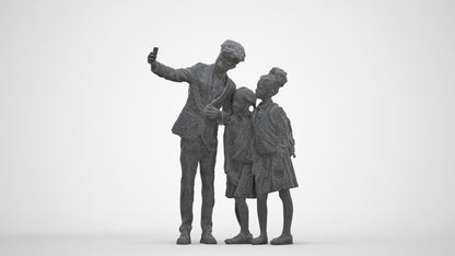 3D people model boy kids, scanned human for 3ds Max rendering, three-quarter front view render